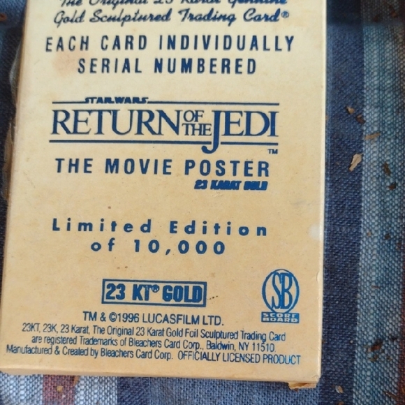 23KT Gold Sculptured Trading Card Star Wars 1996(Mint) - Picture 1 of 3